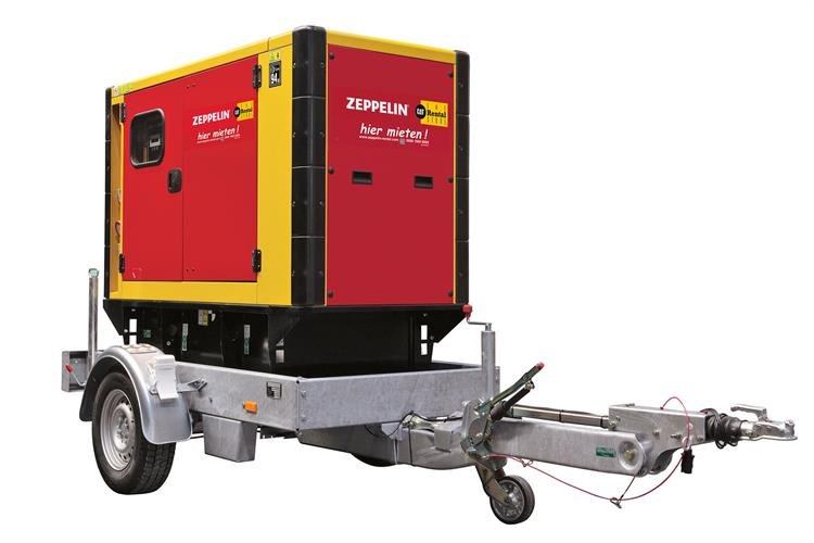 Stromerzeuger bis 30 kVA, mit Fahrgestell mieten
