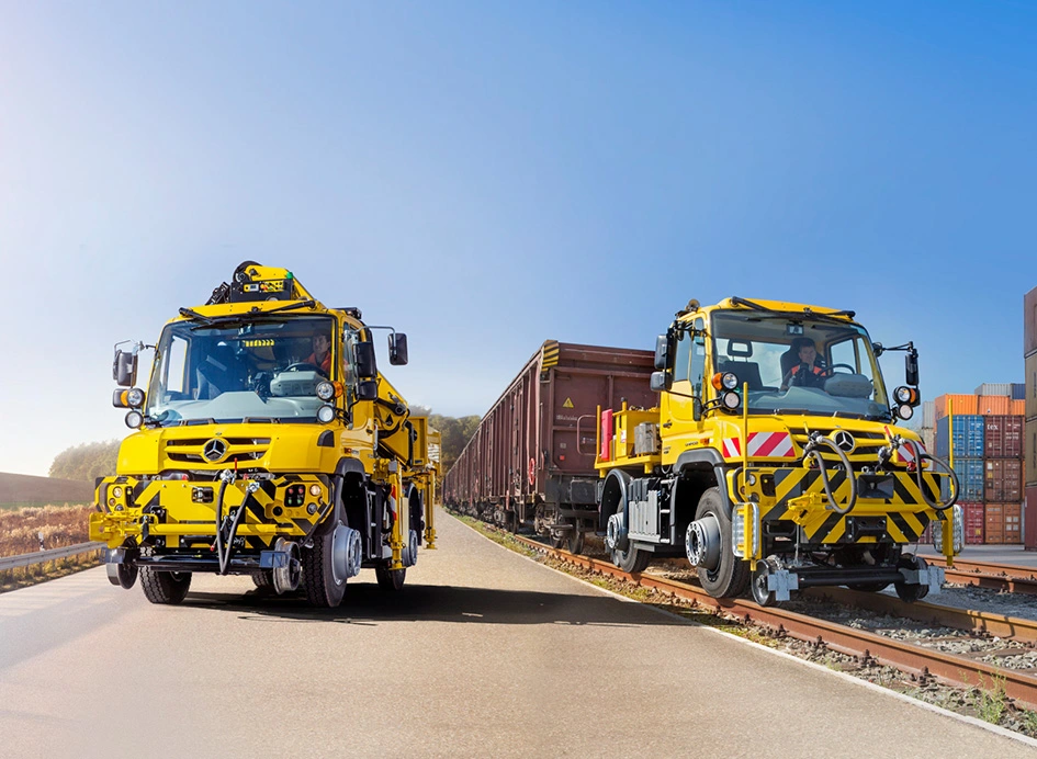 Unimog im 2-Wege-Einsatz mieten