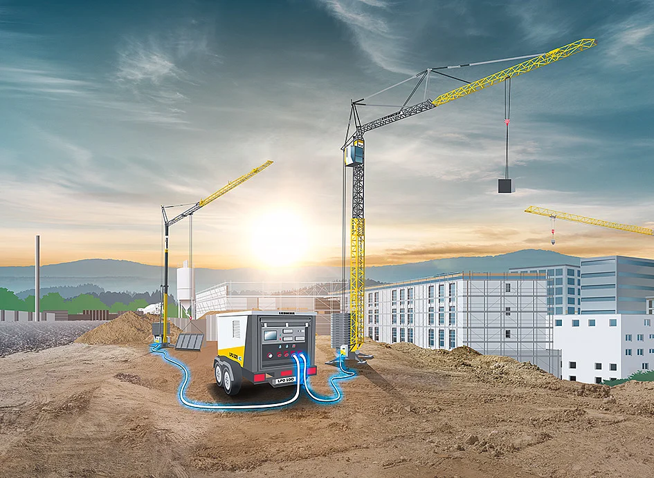 Liebherr: Mobiler Energiespeicher für Baustellen mieten