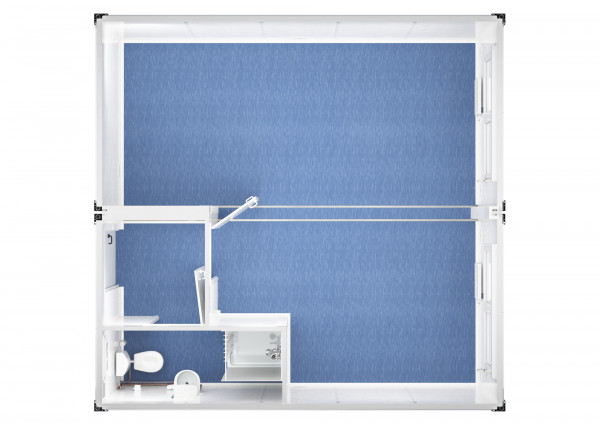 Duoanlage mit Windfang, WC und Dusche - 20 ft - 6 x 6 m Duo- & Trioanlagen mieten