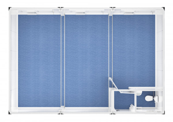 Trioanlage mit Windfang, WC - 20 ft - 6 x 9 m Duo- & Trioanlagen mieten