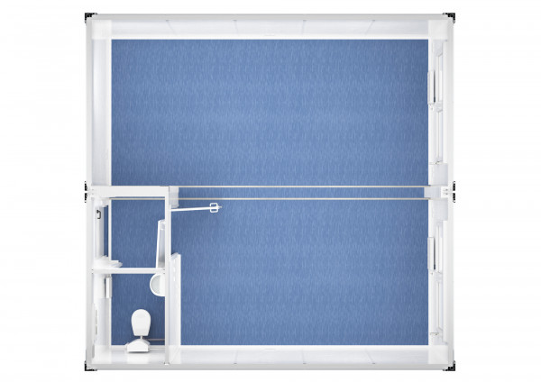 Duoanlage mit Windfang und WC - 20 ft - 6 x 6 m Duo- & Trioanlagen mieten