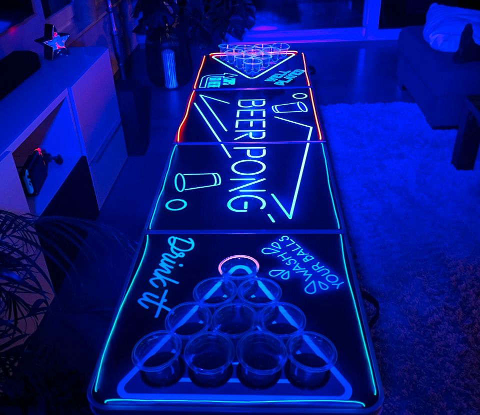 LED Beer Pong Tisch mieten/Bierpong/Beerpong/UV Licht/Partyspiel – 2