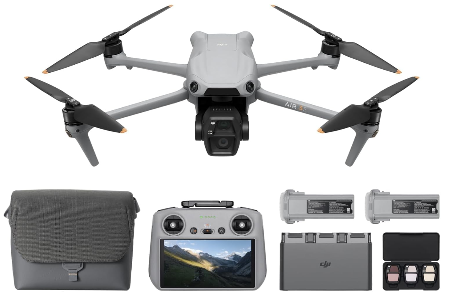 DJI Air 3S Fly More Combo (RC 2 Fernsteuerung mit Bildschirm) mieten