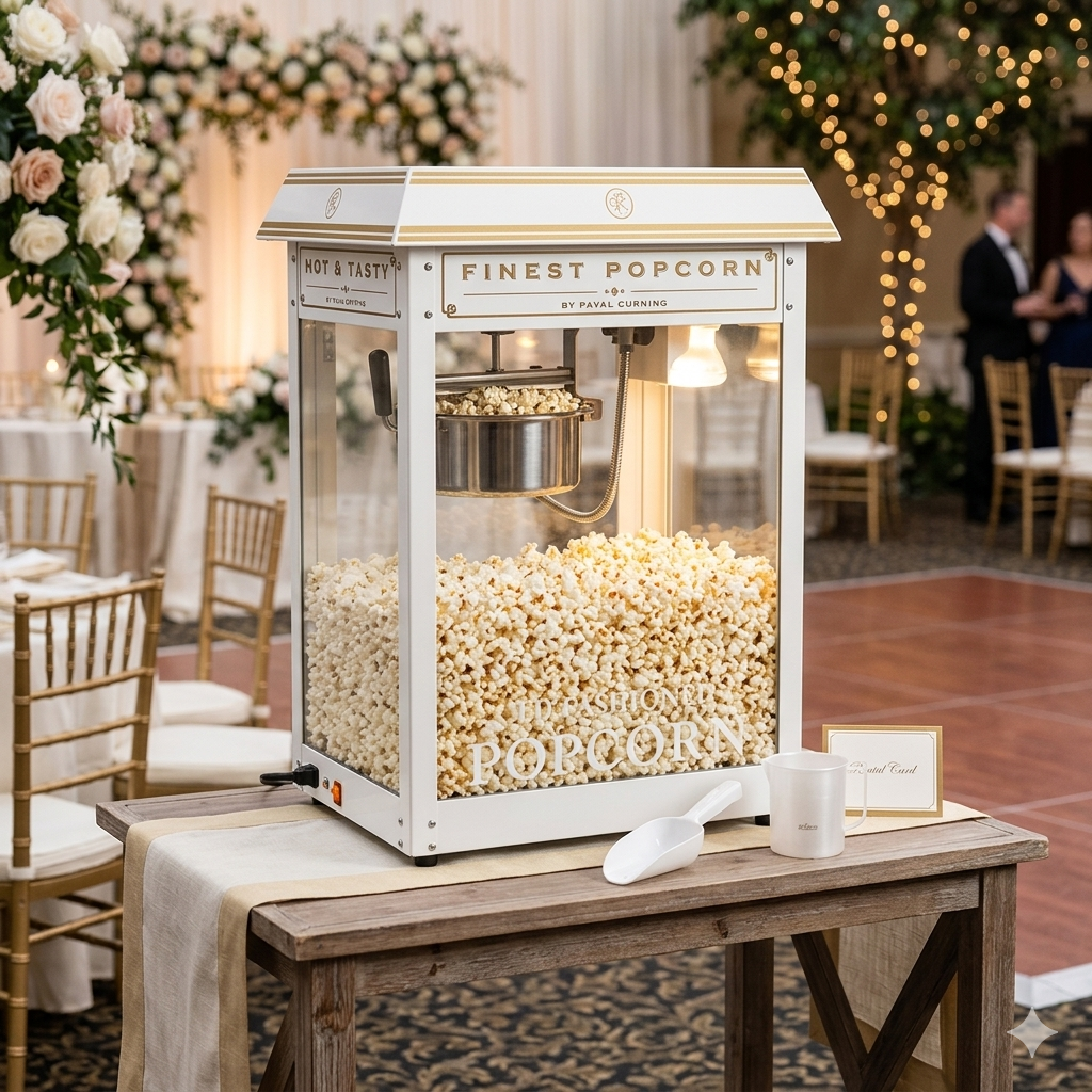 Popcornmaschine Hochzeit weiß mieten in Wien