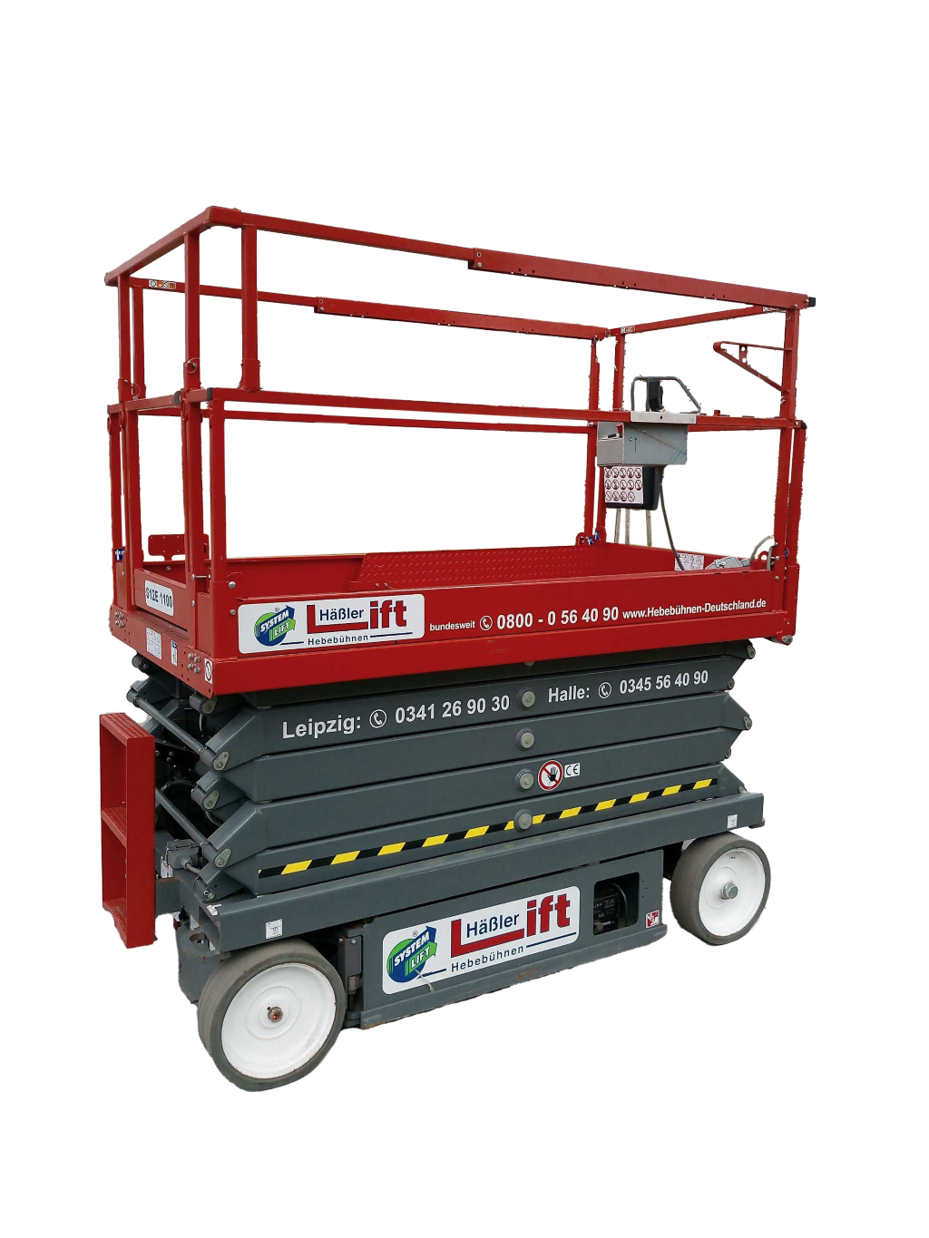 Scherenarbeitsbühne 13,70 m mieten – Elektro, 350 kg Nutzlast, Halle/Leipzig/Köthen