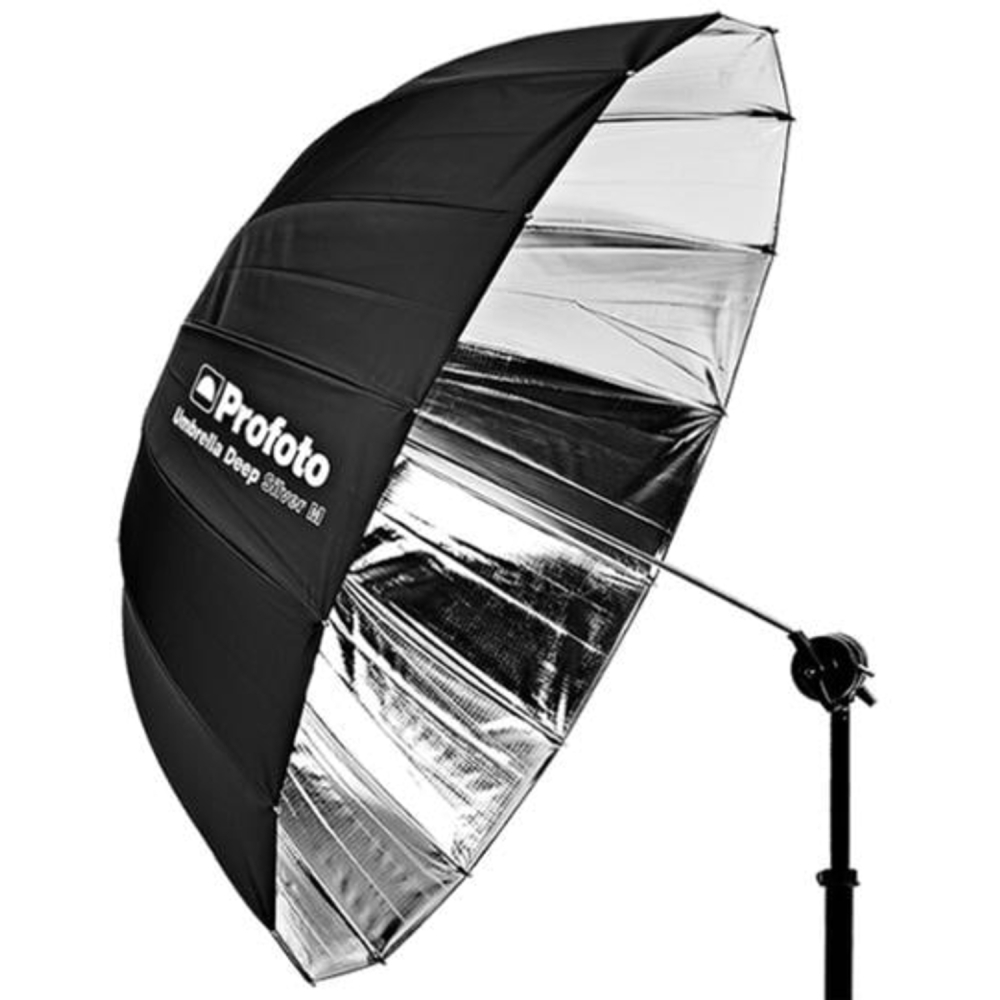 Profoto Blitzschirm Deep Silver M (silber, 105cm) mieten – ab 12 € netto/Tag