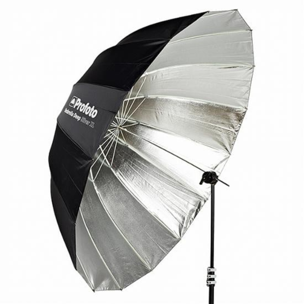 Profoto Blitzschirm Deep Silver XL (silber, 165cm) mieten – ab 16 € netto/Tag