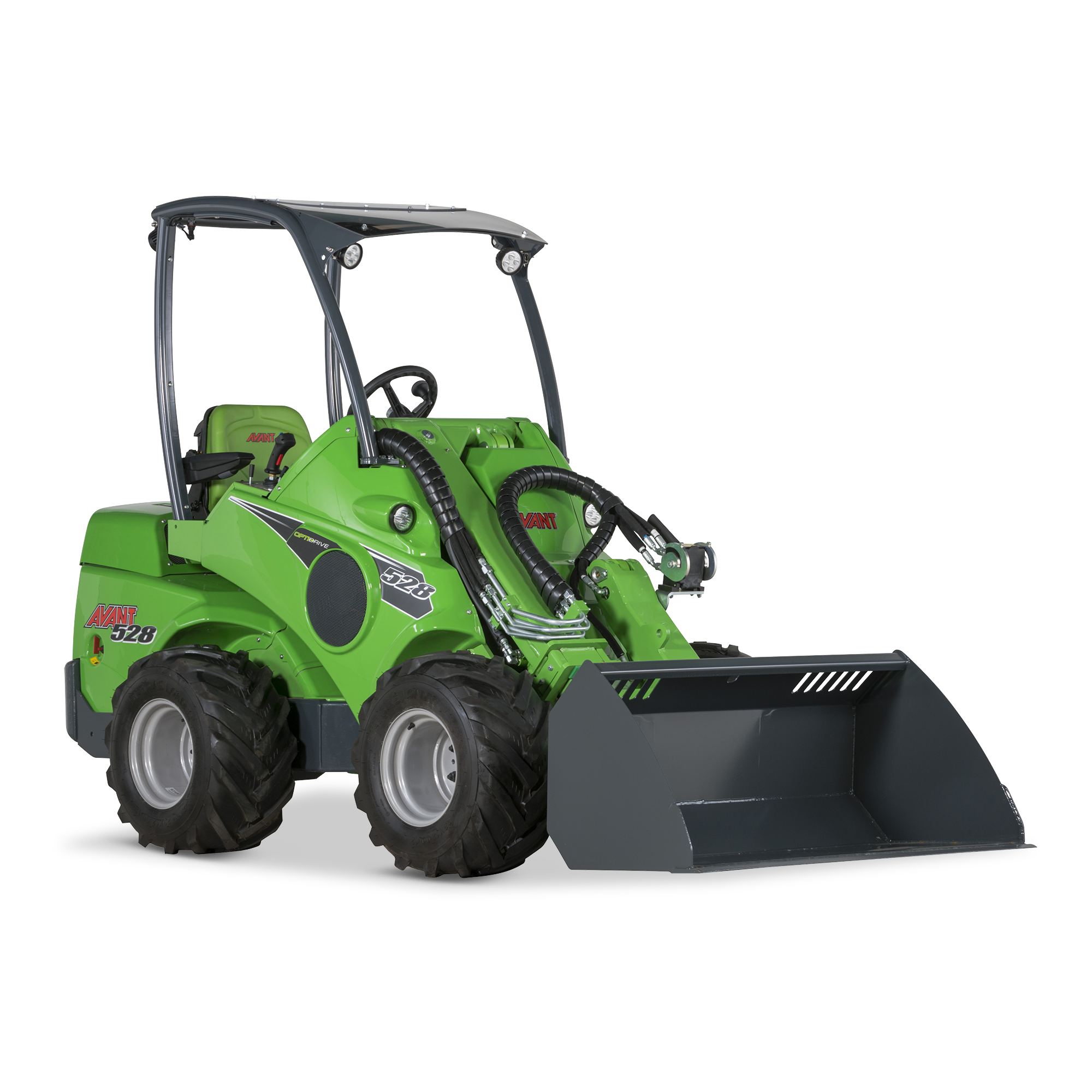 Avant 528 mieten – Kompaktlader, Hubhöhe 2.790 mm, Hubkraft 950 kg, ab 125 € netto/Tag