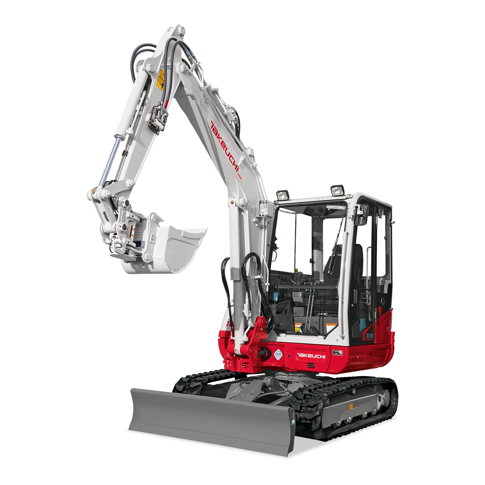 Takeuchi TB 240 DPF mieten – Midi-Raupenbagger, 4,1 t Einsatzgewicht, ab 185 € netto/Tag