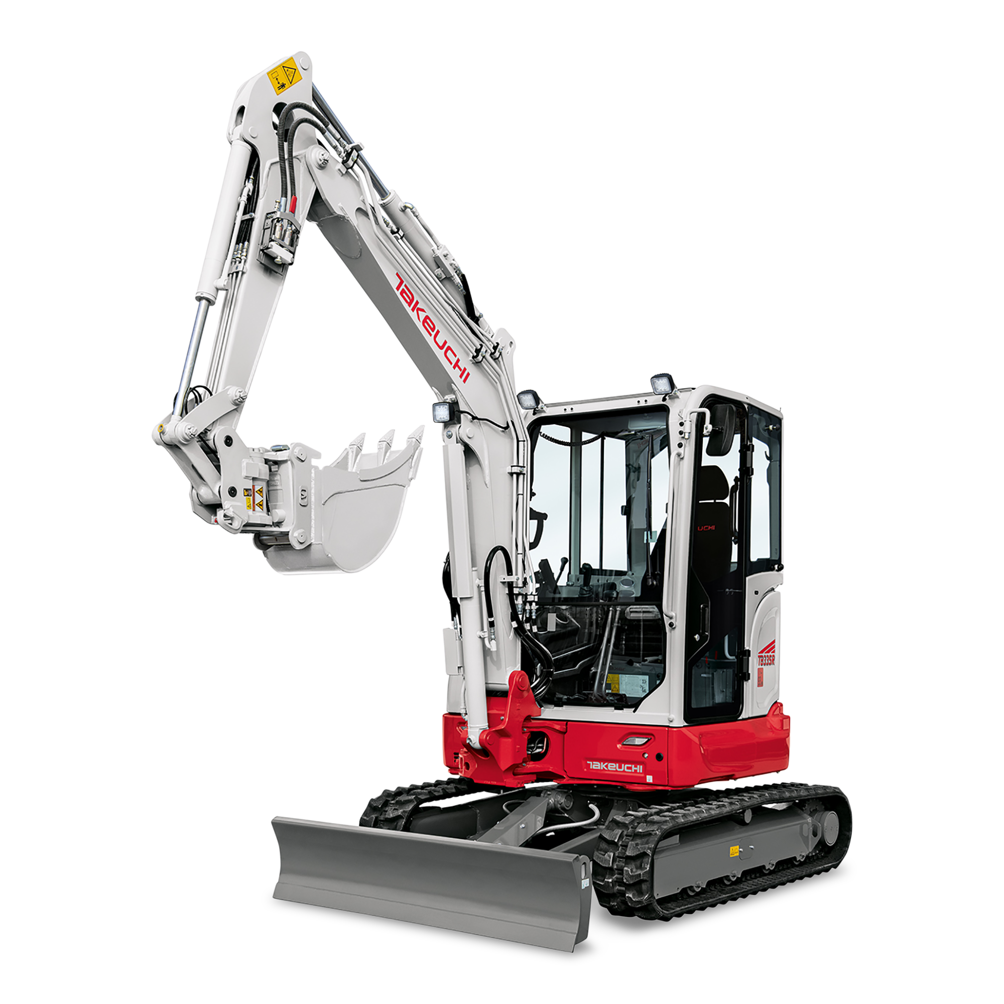 Takeuchi TB 335 R mieten – Midi-Raupenbagger, 3,8 t Einsatzgewicht, 18,2 kW / 24,8 PS