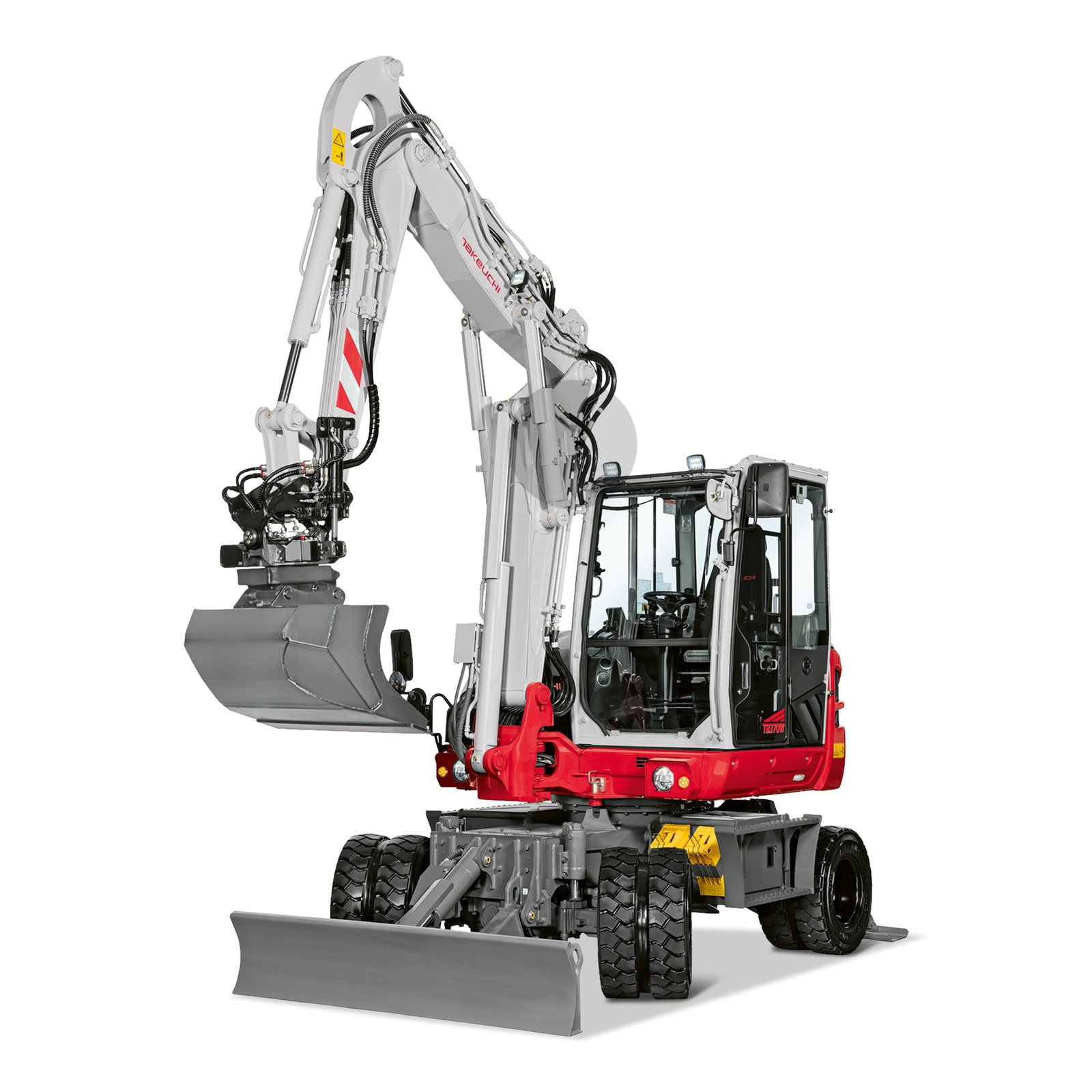 Takeuchi TB 370 W mieten – Mobilbagger, 7,6 t Einsatzgewicht, 54,6 kW / 74,2 PS
