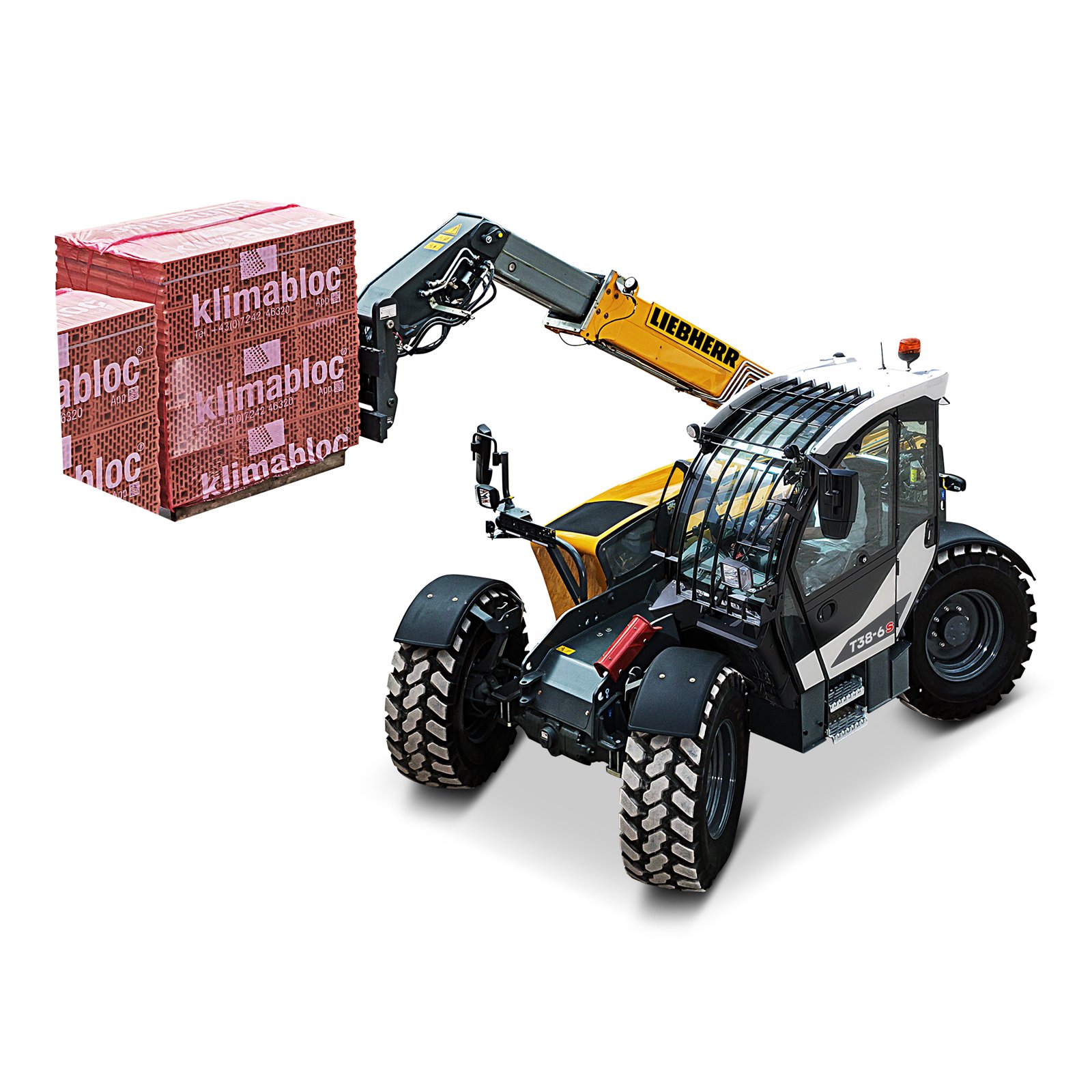 Liebherr T 38-6s mieten – Teleskoplader, Hubhöhe 6.132 mm, Tragkraft 3.500 kg