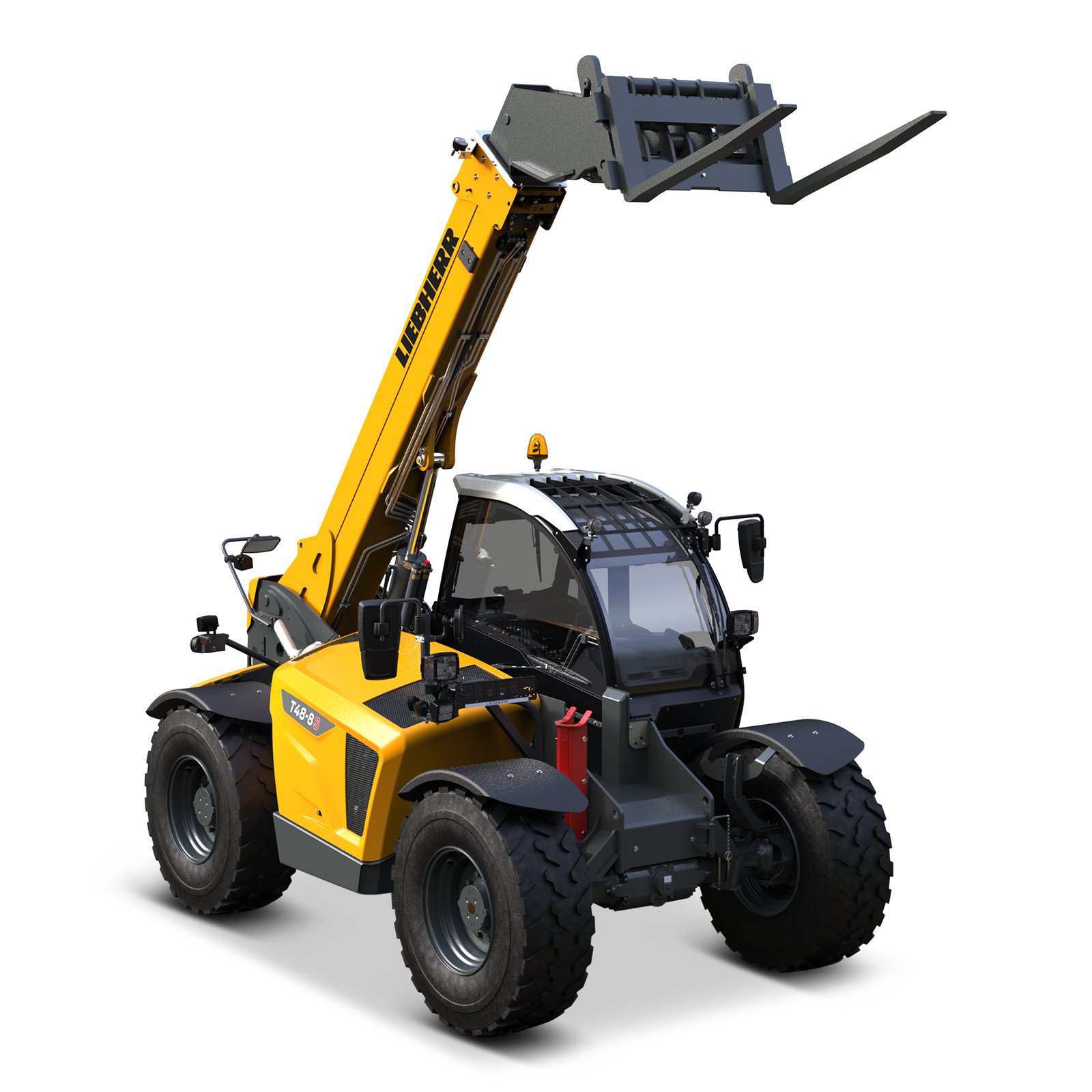 Liebherr T 48-8s mieten – Teleskoplader, Hubhöhe 7.032 mm, Tragkraft 4.600 kg