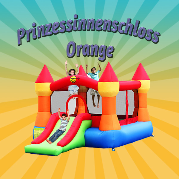 Hüpfburg Prinzessinnenschloss Orange (Nylon) mieten – Leipzig, ab 59 €/Tag