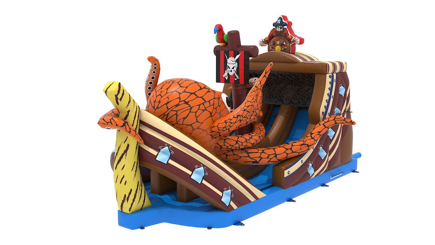 Hüpfburg Piratenschiff mit Riesenkrake mieten – Leipzig, ab 189 €/Tag – 4