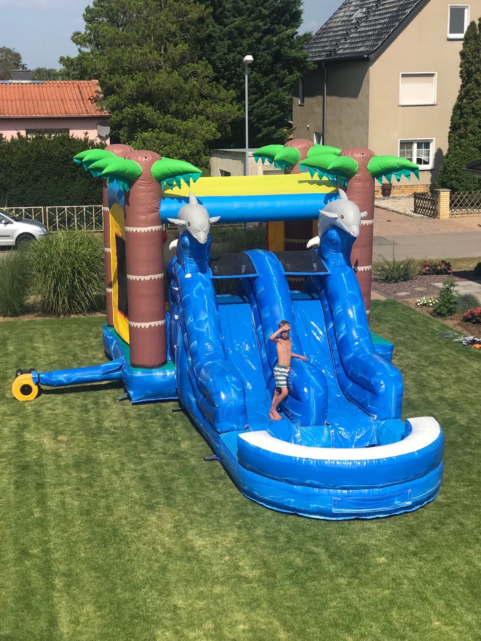 Wasserrutsche Delfin mit Hüpfburg mieten – Leipzig, ab 219 €/Tag – 3