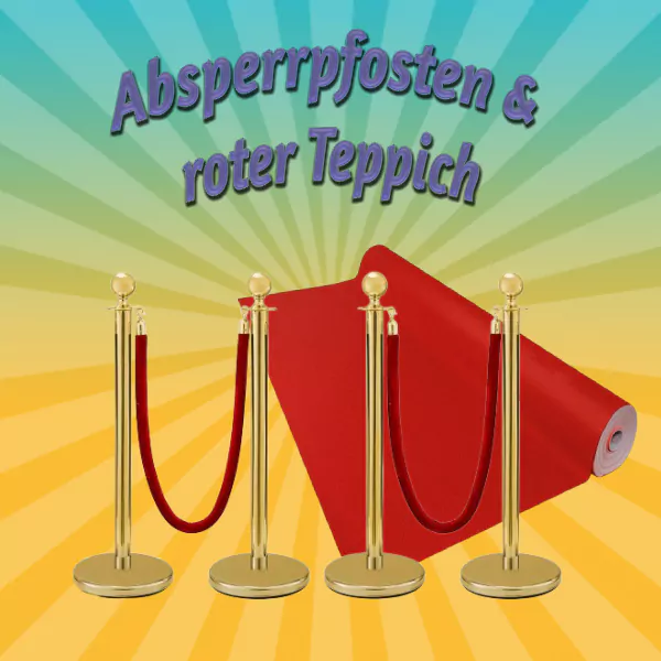 Absperrpfosten & Roter Teppich 1m x 5m mieten – Leipzig, 20 € pauschal