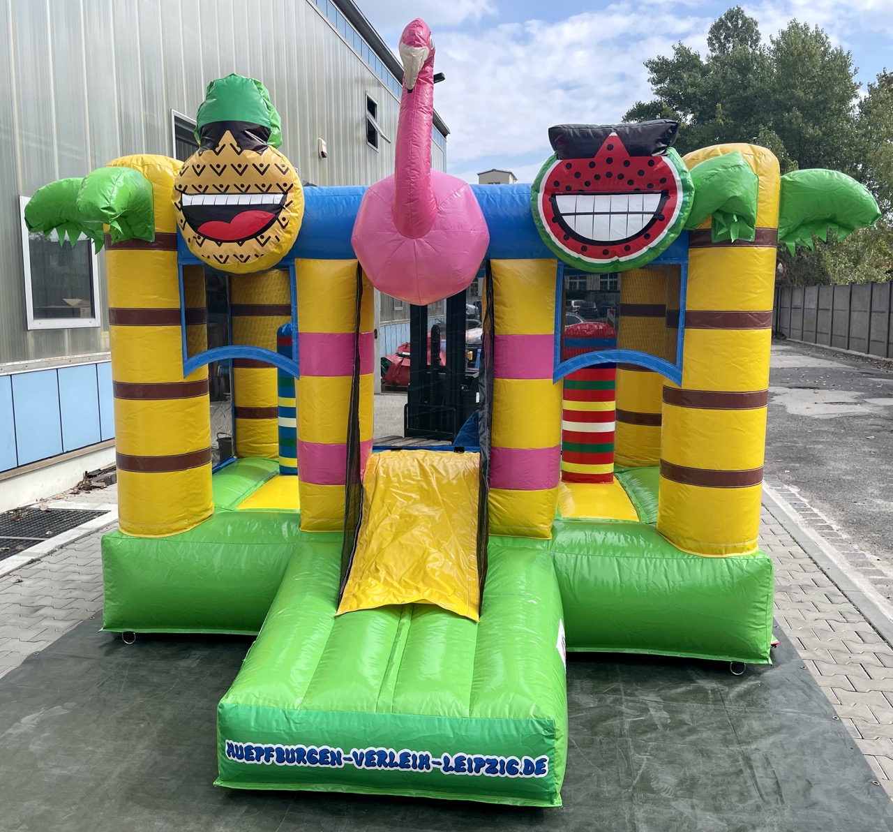 Hüpfburg „Flamingo & Fruits“ (PVC) mieten – Leipzig, ab 99 €/Tag – 4