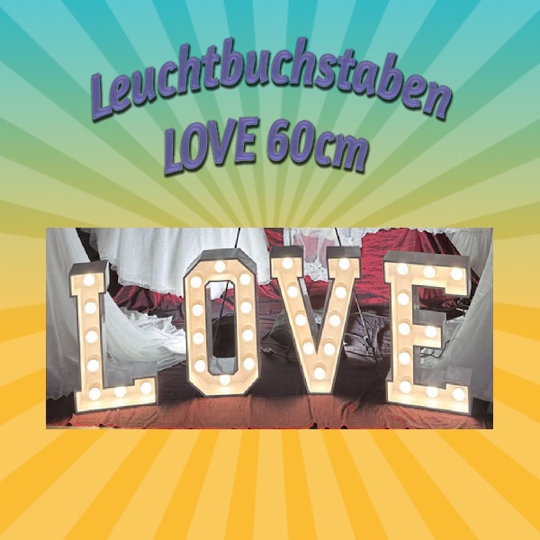 XL Leuchtbuchstaben „LOVE 60 cm“ mieten – Leipzig, ab 99 €/Tag