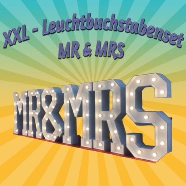 XXL Leuchtbuchstaben „MR & MRS“ mieten – Leipzig, ab 279 €/Tag
