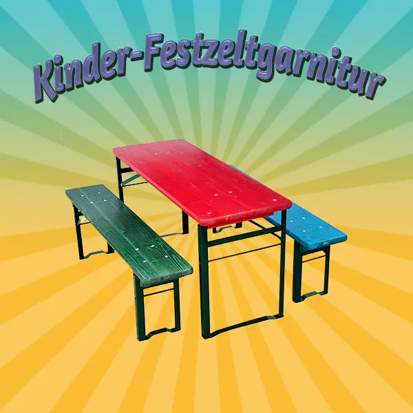 Kinder-Festzeltgarnitur mieten – Leipzig, ab 12,50 €/Tag