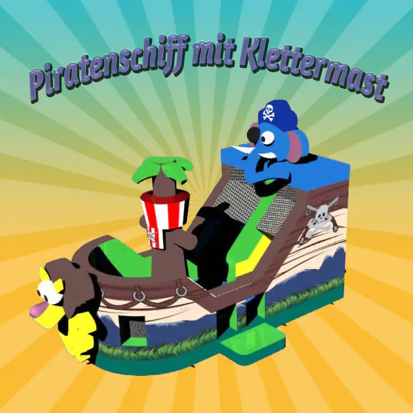Hüpfburg Piratenschiff mit Klettermast mieten – Leipzig, ab 189 €/Tag