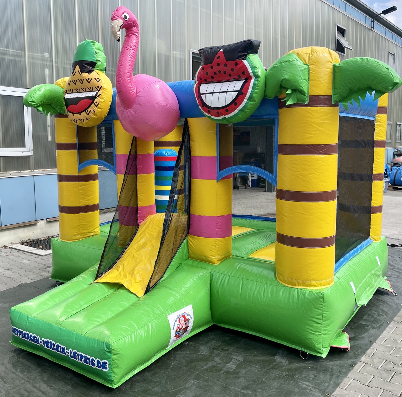 Hüpfburg „Flamingo & Fruits“ (PVC) mieten – Leipzig, ab 99 €/Tag – 3