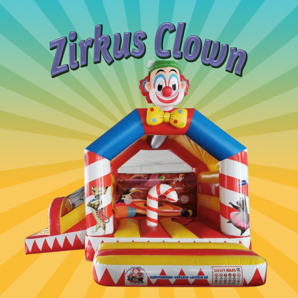 Hüpfburg „Zirkus-Clown“ (IPS System) mieten – Leipzig, ab 149 €/Tag