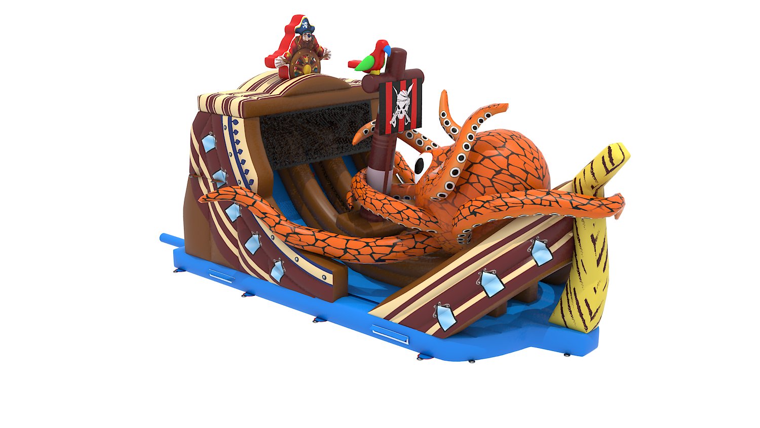 Hüpfburg Piratenschiff mit Riesenkrake mieten – Leipzig, ab 189 €/Tag – 2