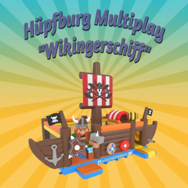 Hüpfburg Multiplay „Wikingerschiff“ mieten – Leipzig, ab 189 €/Tag