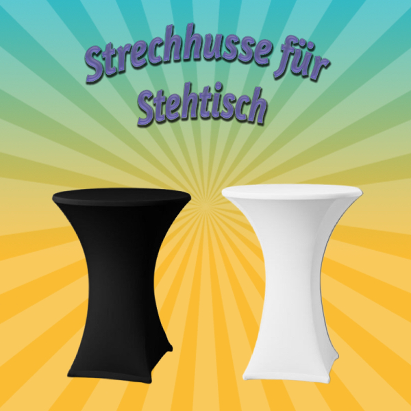 Stehtischhusse schwarz oder weiß für 80-cm-Stehtische mieten – Leipzig, 7,50 € pauschal