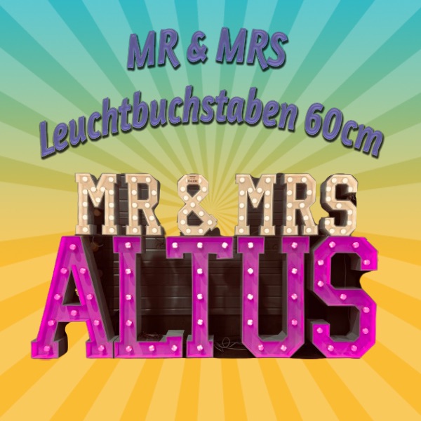 XL Buchstaben „MR & MRS 60 cm“ mieten – Leipzig, ab 149 €/Tag