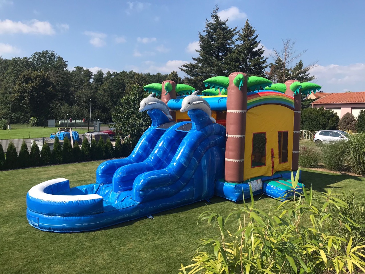 Wasserrutsche Delfin mit Hüpfburg mieten – Leipzig, ab 219 €/Tag – 2