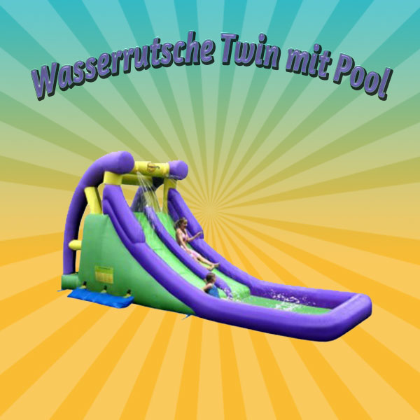 Wasserrutsche TWIN mit Pool (Nylon) mieten – Leipzig, ab 69 €/Tag