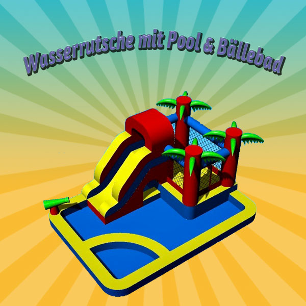 Hüpfburg Wasserrutsche mit Pool & Bällebad mieten – Leipzig, ab 109 €/Tag