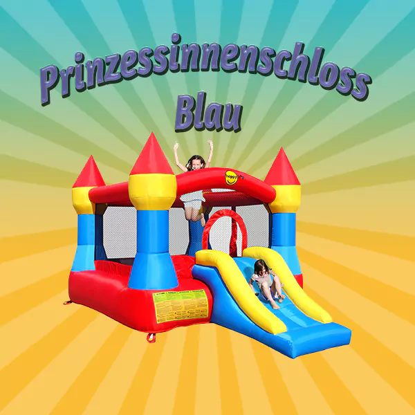 Hüpfburg Prinzessinnenschloss Blau (Nylon) mieten – Leipzig, ab 59 €/Tag