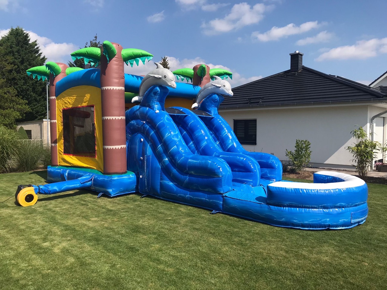Wasserrutsche Delfin mit Hüpfburg mieten – Leipzig, ab 219 €/Tag – 4