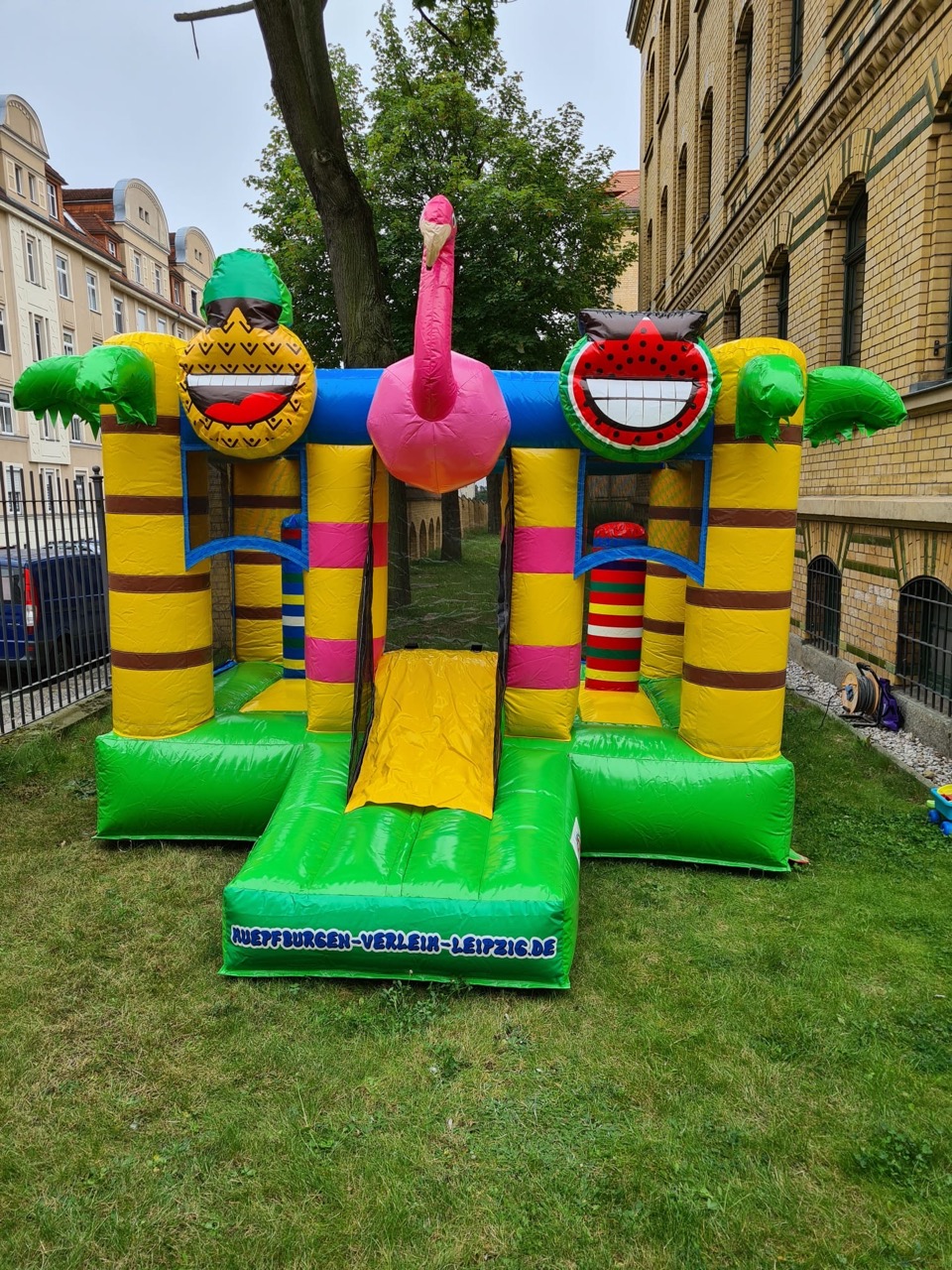 Hüpfburg „Flamingo & Fruits“ (PVC) mieten – Leipzig, ab 99 €/Tag – 2