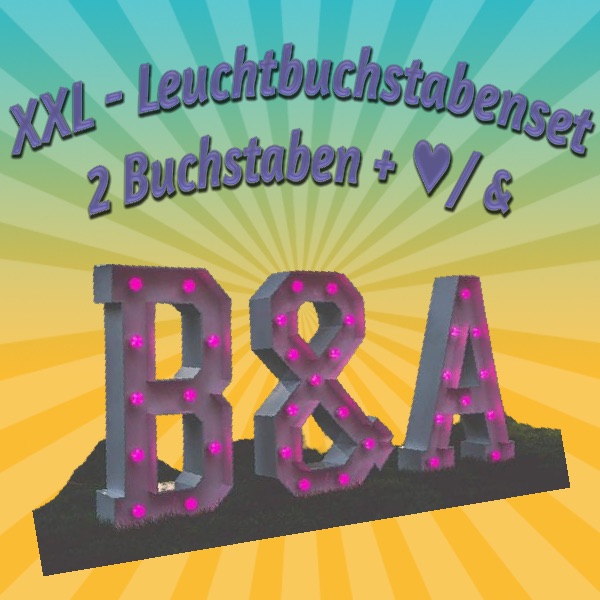 XXL Leuchtbuchstaben 2er-Set + Leuchtzeichen mieten – Leipzig, ab 147 €/Tag
