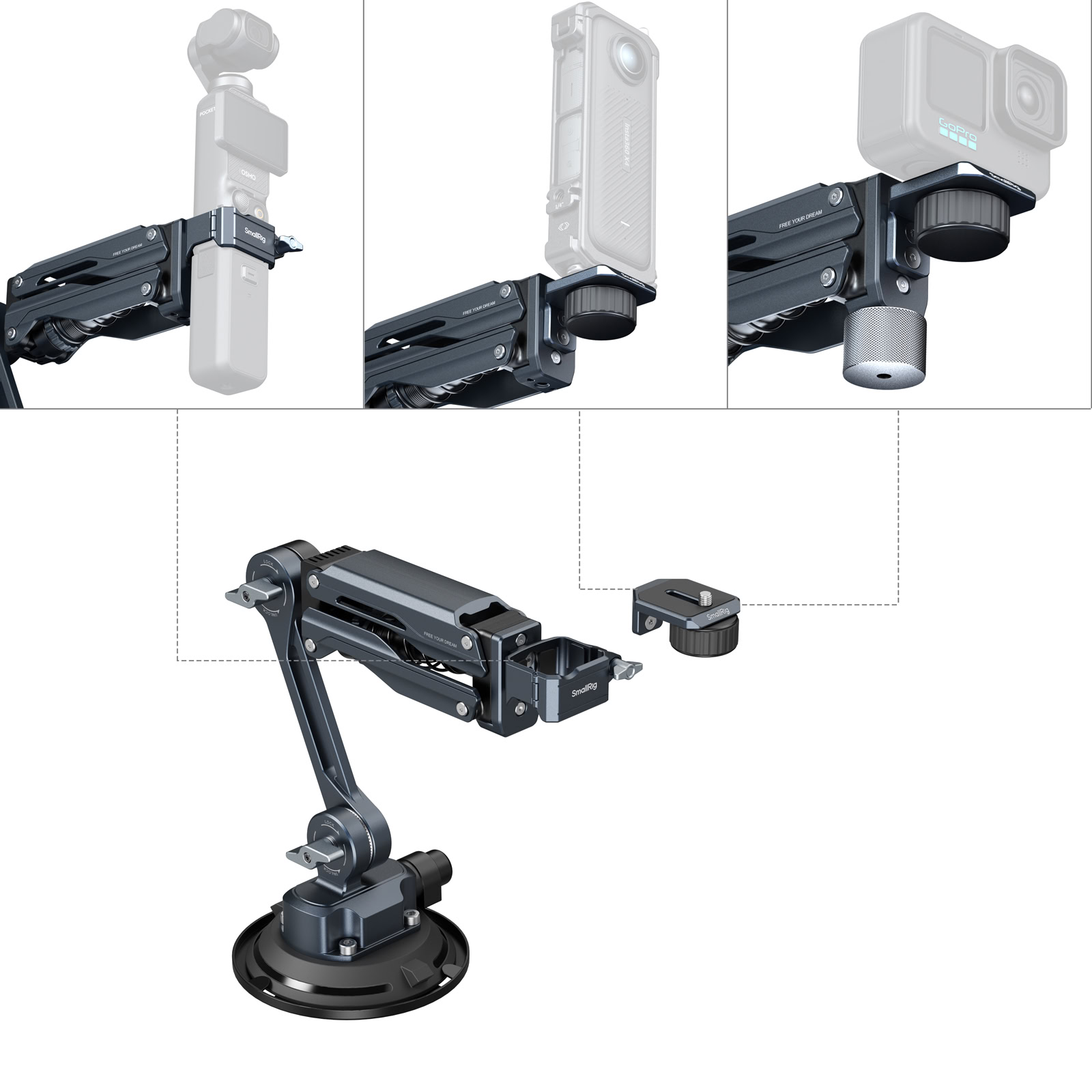 Smallrig Mini-Stoßdämpferarm für DJI Osmo/ GoPro HERO/ Insta360 mieten – ab 4,90 €/Tag – 2