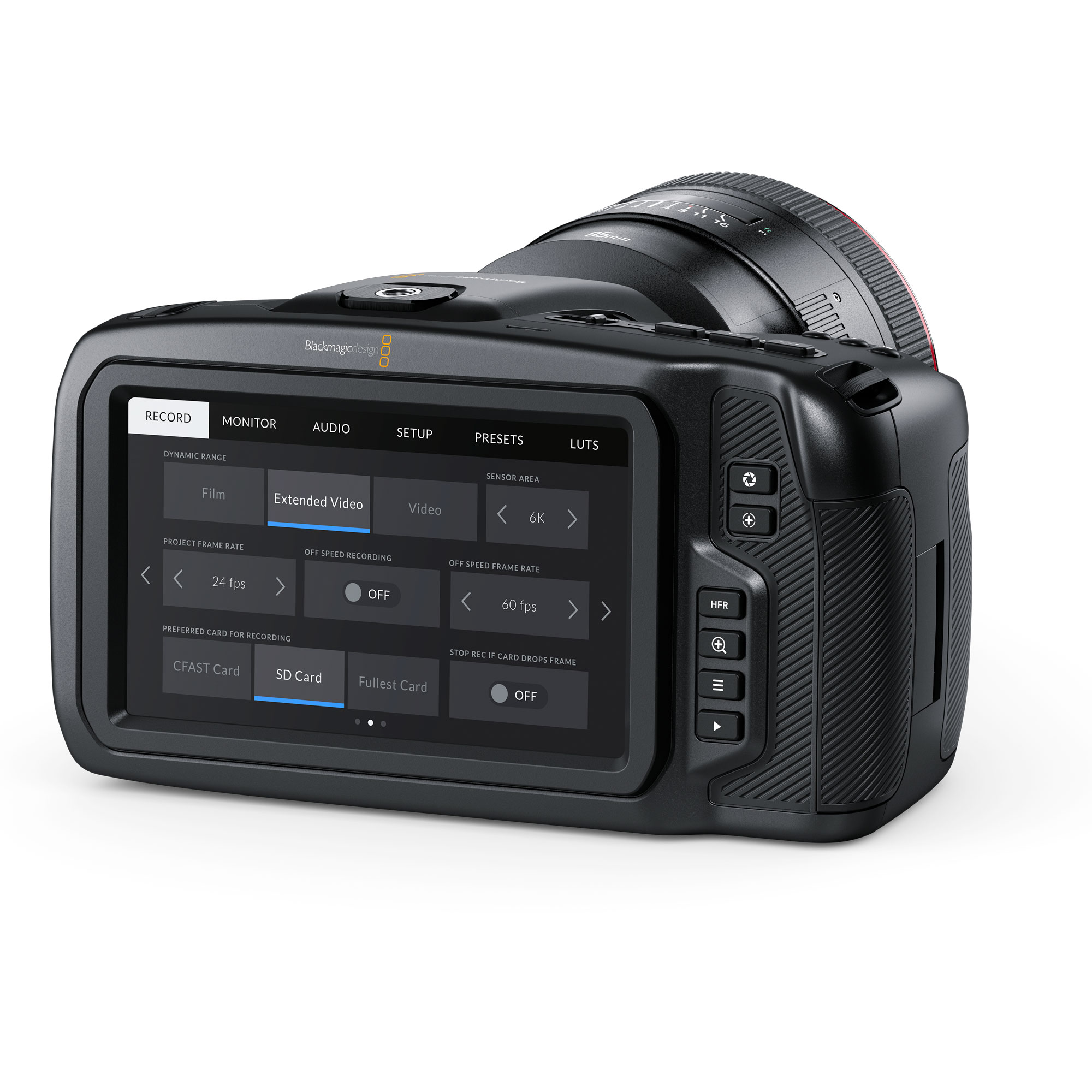 Blackmagic 6K Pocket Cinema Camera mit EF-Mount mieten – ab 21,90 €/Tag – 2