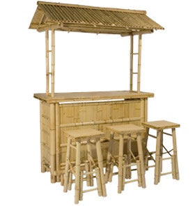 Bambus Cocktailbar mit 3 Barhockern by G+H mieten – NRW, ab 115 € netto/Tag