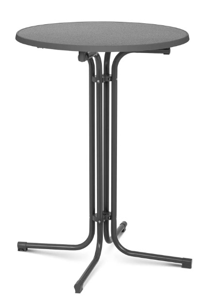 Stehtisch Ø 80 cm, klappbar, grau/anthrazit mieten – NRW, ab 8,40 € netto/Tag