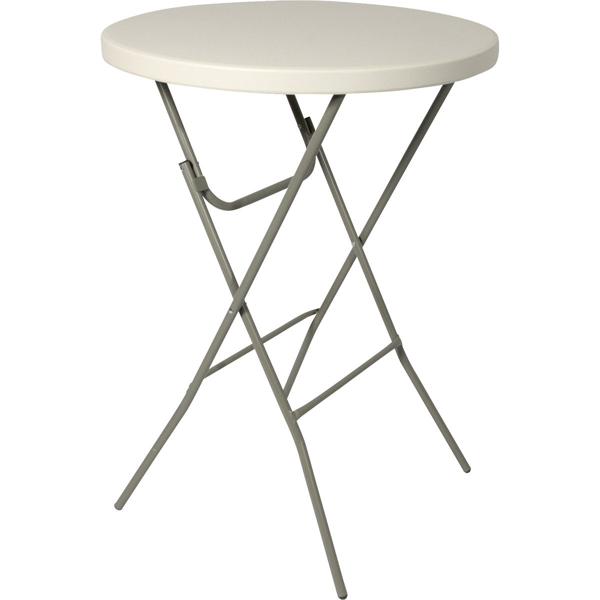 Stehtisch "light" Ø 80 cm, klappbar, weiß/hellgrau mieten – NRW, ab 7,90 € netto/Tag