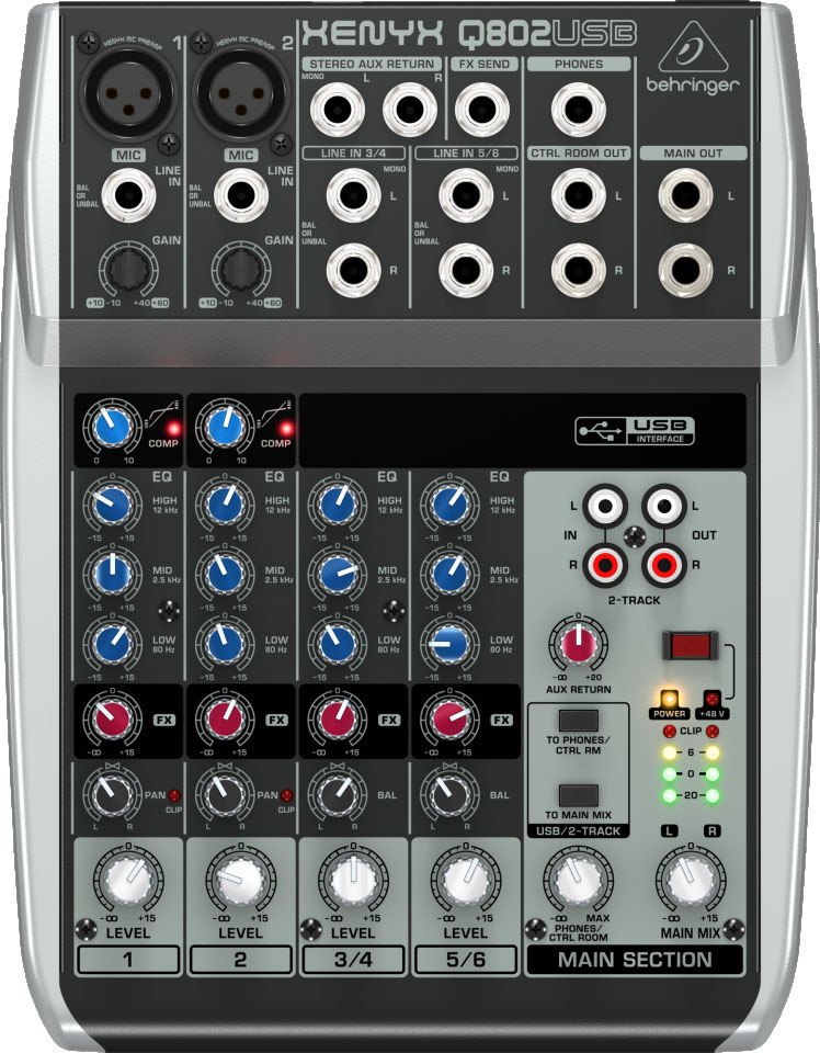 Behringer XENYX Q802USB Kompakt Mischpult mieten – NRW, ab 11,50 € netto/Tag