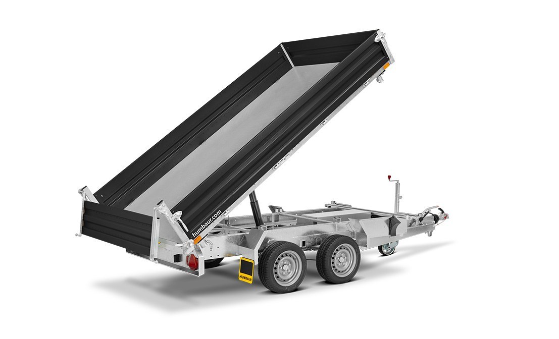 Humbaur 3500 kg mieten – Drei-Seiten-Kipp-Anhänger, ab 60 € netto/Tag