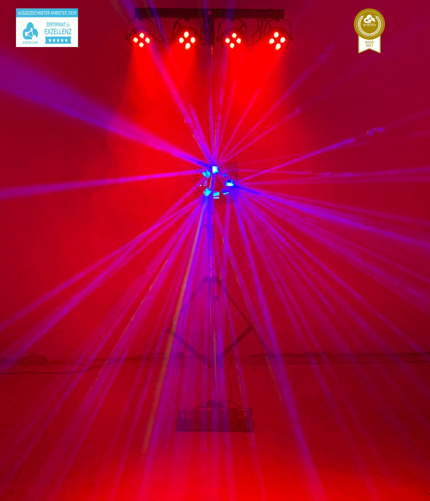 LED-Lichtanlage mit Nebel mieten · Party mieten in Langenhagen