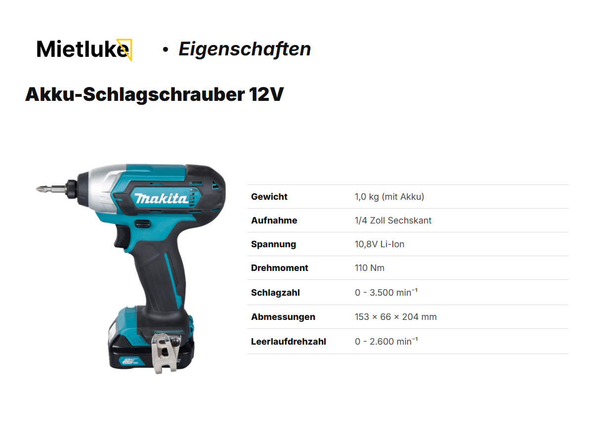 Akku-Schlagschrauber 12V mieten - ab 6 mieten in Berlin – 2