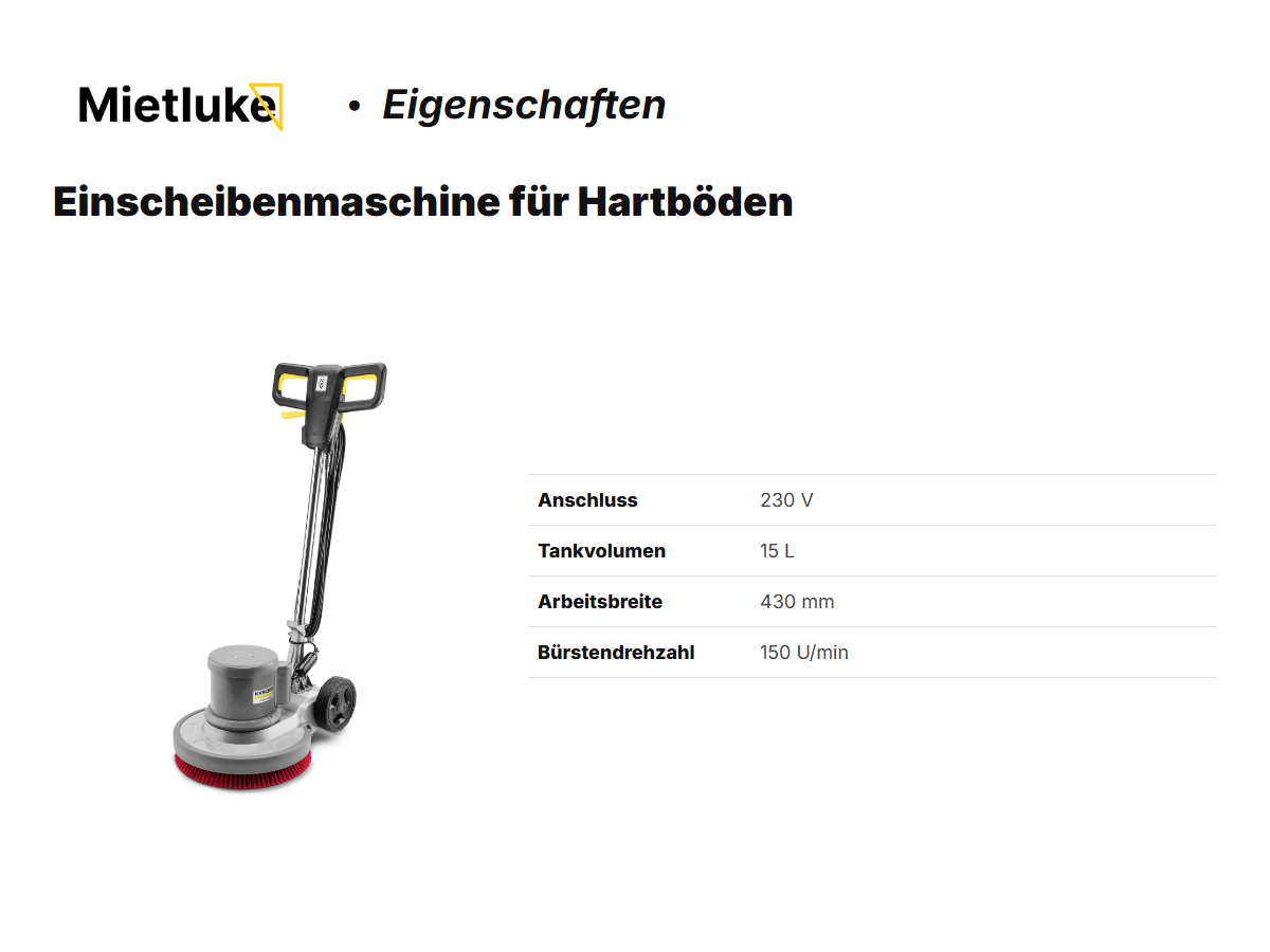 Einscheibenmaschine für Hartböden mieten - ab 14 mieten in Berlin – 2